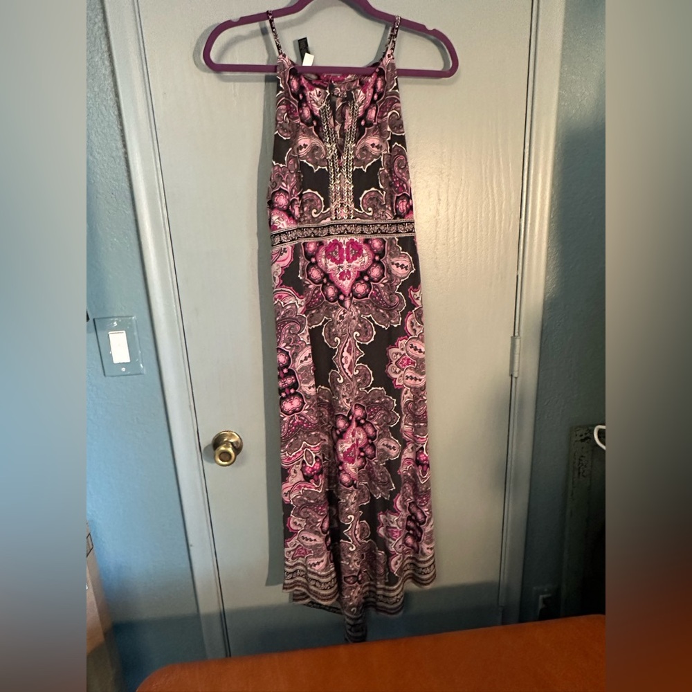 INC (International Concepts) sleeveless sundress, maxi, handkerchief hem, L, NWT